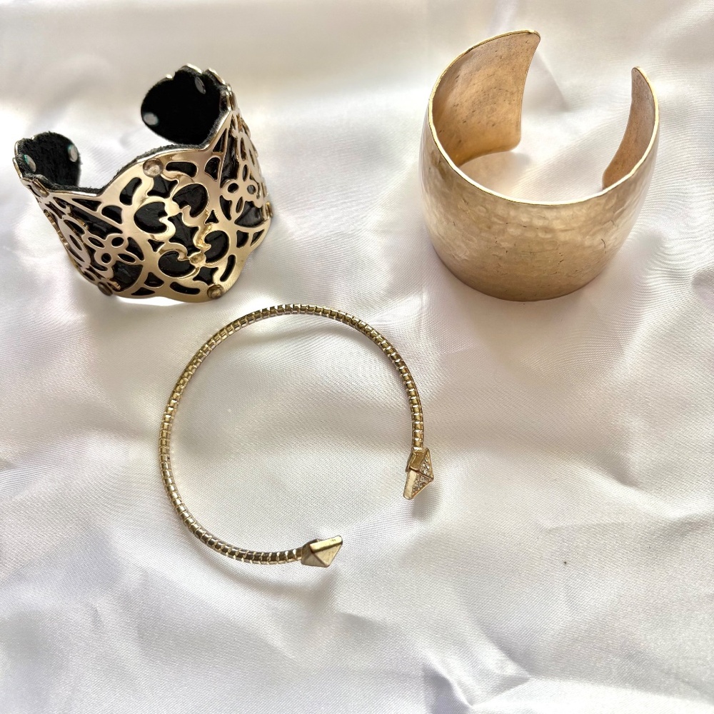 3-Piece Fashion Bracelet Set | Statement Cuffs & Bangle / Lightly Worn